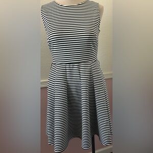 Classic Black and White Striped Dress